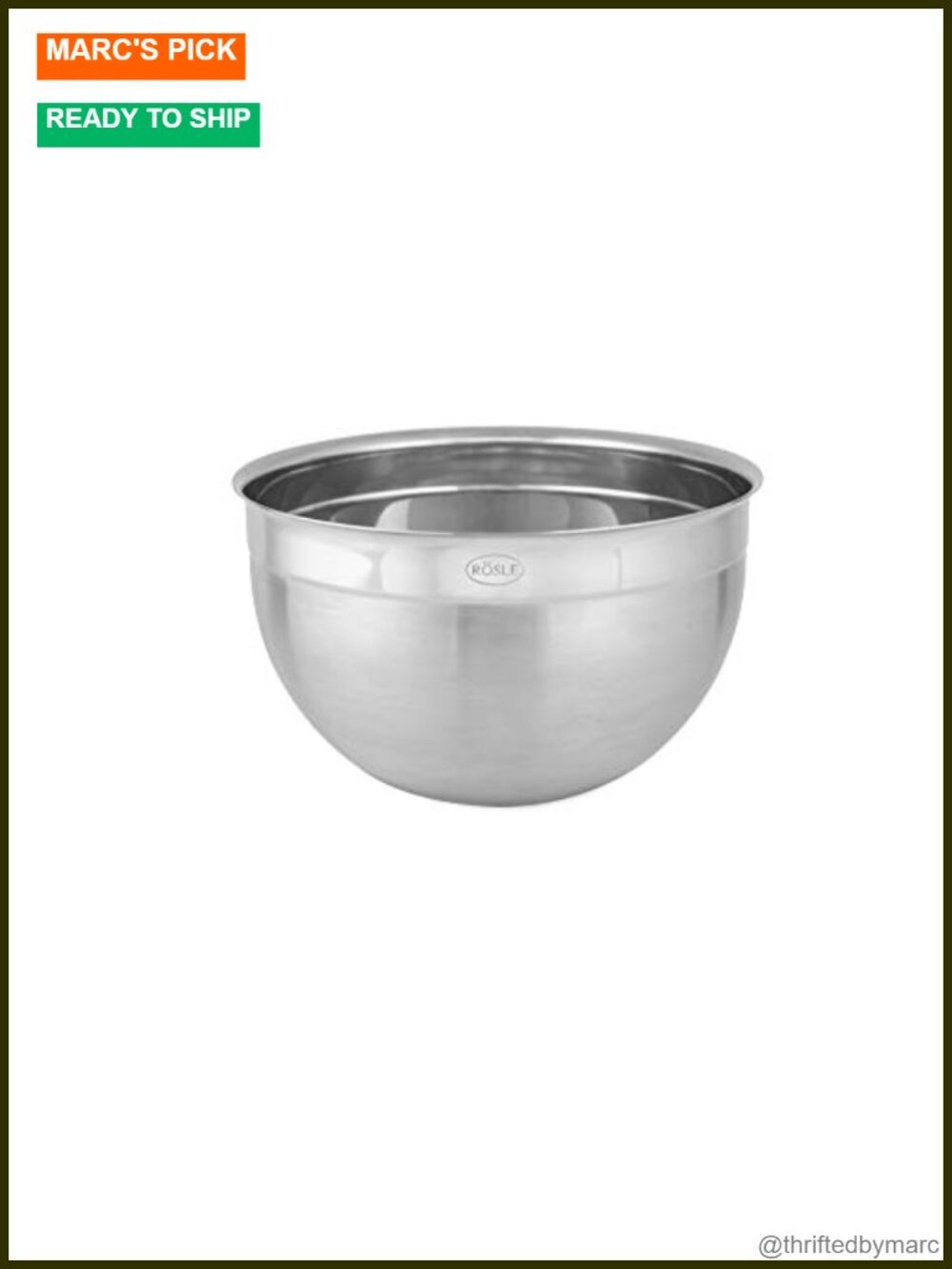 Rösle 3.3qt Deep Mixing Bowl Stainless Steel 7.9" Round